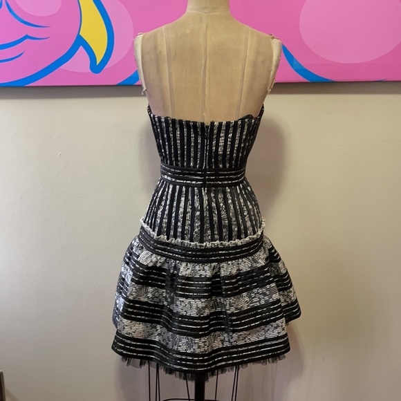 BCBGMaxAzria Black White Strapless Party Dress - Picture 8 of 14